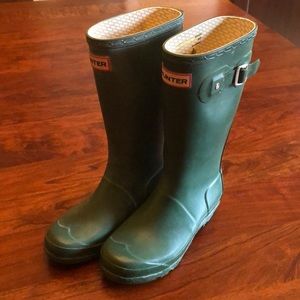 Girls Hunter Green Rainboots